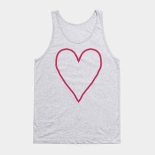 Viva Magenta Heart Line Art Pantone Color of the Year 2023 Tank Top